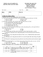 Đề thi học kì 1 môn Lịch sử 8 năm 2020-2021 có đáp án - Trường THCS Nguyễn Trãi