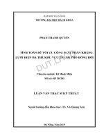 Tính toán bù tối ưu công suất phản kháng lưới điện hạ thế thành phố đồng hới 