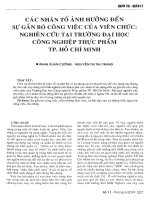 Các nhân tố ảnh hưởng đến sự gắn bó công việc của viên chức: Nghiên cứu tại Trường Đại học Công nghiệp Thực phẩm thành phố Hồ Chí Minh
