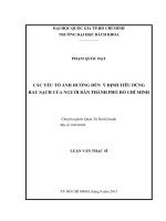 Các yếu tố ảnh hưởng đến ý định tiêu dùng rau sạch của người dân thành phố hồ chí minh  