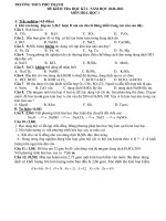 Đề thi học kì 1 môn Hóa học 9 năm 2020-2021 có đáp án - Trường THCS Phổ Thạnh
