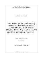 Phương pháp thống kê phân tích các nhân tố ảnh hưởng đến chất lượng dịch vụ hãng hàng không jetstar pacific  