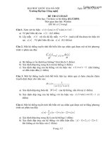 Đề thi Tín hiệu và hệ thống kì 1 năm học 2018-2019 – UET - Tài liệu VNU