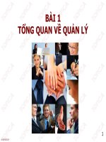 Bài giảng Quản trị học - Bài 1: Tổng quan về quản lý