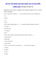 Tải Đề thi mẫu đánh giá năng lực môn Tiếng Anh trường ĐHQG TP. Hồ Chí Minh năm 2021 - Đáp án đề thi đánh giá năng lực 2021 môn Tiếng Anh ĐH Quốc Gia TP.HCM