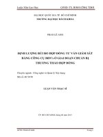 Định lượng rủi ro hợp đồng tư vấn giám sát bằng công cụ bbns ở giai đoạn chuẩn bị thương thảo hợp đồng  