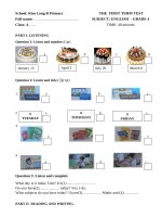 Đề kiểm tra HKI môn Tiếng Anh lớp 4 năm học 2017-2018