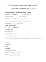 Tải Đề kiểm tra tiếng Anh lớp 12 Unit 6 Endangered Species - Tiếng Anh 12 Unit 6 Endangered Species| Bài tập Unit 6 SGK tiếng Anh 12 mới có đáp án