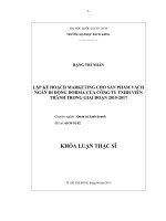 Lập kế hoạch marketing cho sản phẩm vách ngăn di động dorma của công ty tnhh viên thành giai đọan 2015 2017  
