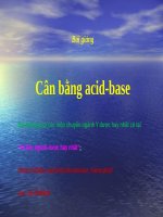 CÂN BẰNG ACID BAZO ppt _ HÓA SINH