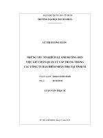 Những yếu tố khích lệ ảnh hưởng đến việc giữ chân quản lý cấp trung trong các công ty bảo hiểm nhân thọ tại tp hcm  