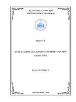 Đánh giá hiệu quả kinh tế mô hình vườn mẫu tại hà tĩnh  