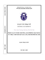 Pháp luật về bồi thường, giải phóng mặt bằng từ thực tiễn huyện gia lâm, thành phố hà nội  