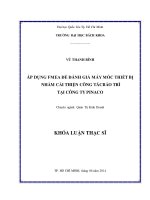 Áp dụng fmea để đánh giá máy móc thiết bị nhằm cải thiện công tác bảo trì tại công ty pinaco  