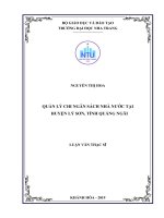 Quản lý chi ngân sách nhà nước tại huyện lý sơn, tỉnh quảng ngãi  