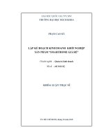 Lập kế hoạch kinh doanh khởi nghiệp sản phẩm “smarthome giá rẻ”  