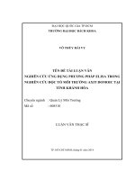 Nghiên cứu ứng dụng phương pháp elisa trong nghiên cứu độ tố môi trường tại tỉnh khánh hòa  