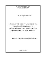 Nâng cao trình độ lý luận chính trị cho đội ngũ cán bộ quản lý giáo dục trên địa bàn quận 8 thành phố hồ chí minh hiện nay  