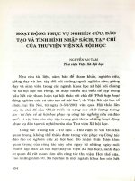 Hoạt động phục vụ nghiên cứu, đào tạo và tình hình nhập sách, tạp chí của Thư viện Viện Xã hội học