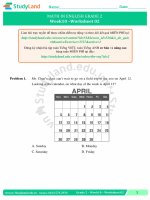 TOÁN TIẾNG ANH LỚP 2 Bài tập Tuần 25 – CƠ BẢN – ĐỀ 2