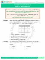 TOÁN TIẾNG ANH LỚP 3 Bài tập Tuần 29 – CƠ BẢN – ĐỀ 2