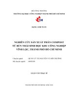 Nghiên cứu sản xuất phân compost từ bùn thải sinh học khu công nghiệp vĩnh lộc, thành phố hồ chí minh    