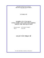 Nghiên cứu ứng dụng công nghệ làm lạnh chân không trong việc bảo quản bắp  