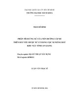 Phân tích ứng xử của nền đường cấp iii trên đất yếu được xử lý bằng cọc xi măng đất khu vực tỉnh an giang  