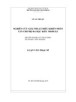 Nghiên cứu giải thuật điều khiển phân tán cho bộ đa bậc kiểu modulle  