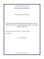 Ứng dụng công nghệ webgis mã nguồn mở tra cứu thông tin đất đai tại phường hòa hương, tp  tam kỳ, tỉnh quảng nam  