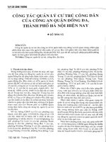 Công tác quản lý cư trú công dân của Công an Quận Đống Đa, Thành phố Hà Nội hiện nay