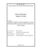 Nghiên cứu, thiết kế và chế tạo thiết bị sấy tầng sôi liên tục kiểu xung khí để sấy vật liệu thực phẩm có độ kết dính cao (muối, đường rs, cơm dừa)   báo cáo tổng kết đề tài nghiên cứu khoa học cấp bộ  