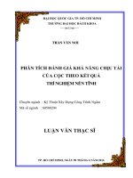 Phân tích đánh giá khả năng chịu tải của cọc theo kết quả thí nghiệm nén tĩnh  