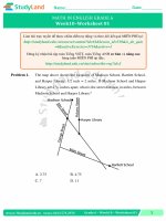 TOÁN TIẾNG ANH LỚP 6 Bài tập Tuần 25 – CƠ BẢN – ĐỀ 1