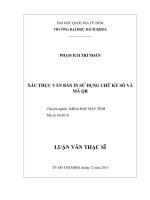 Xác thực văn bản in sử dụng chữ ký số và mã qr  