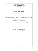 Ứng dụng sóng siêu âm kết hợp với chế phẩm pectinase để thu nhận dịch quả táo (malus domestica)  