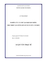 Nghiên cứu và chế tạo hợp kim nhôm chịu nhiệt al zr dùng để sản xuất dây cáp điện  