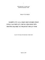 Nghiên cứu lựa chọn một số biện pháp nâng cao thể lực chung cho sinh viên trường đại học sư phạm kỹ thuật vinh  