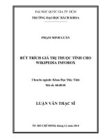 Rút trích giá trị thuộc tính cho wikipedia infobox  