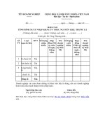 Mẫu báo cáo tình hình xuất nhập khẩu ủy thác nguyên liệu thuốc lá