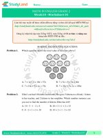 TOÁN TIẾNG ANH LỚP 2 Bài tập Tuần 25 – CƠ BẢN – ĐỀ 1