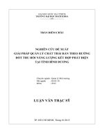 Nghiên cứu đề xuất giải pháp quản lý chất thải rắn theo hướng đốt thu hồi năng lượng kết hợp phát điện tại tỉnh bình dương  