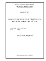 Nghiên cứu hệ thống sấy hủ tiếu bằng năng lượng mặt trời kết hợp với trấu  