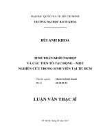 Tinh thần khởi nghiệp và các tiền tố tác động   một nghiên cứu trong sinh viên tại tp  hcm  