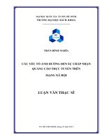 Các yếu tố ảnh hưởng đến sự chấp nhận quảng cáo trực tuyến trên mạng xã hội  