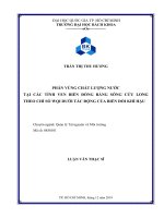 Phân tích vùng chất lượng nước tại các tỉnh ven biển đồng bằng sông cửu long theo chỉ số wqi dưới tác động của biến đổi khí hậu  