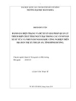 Đánh giá hiện trạng và đề xuất giải pháp quản lý thích hợp chất thải nguy hại trong các cơ sở sản xuất vừa và nhỏ nằm ngoài khu công nghiệp trên địa bàn thị xã thuận an, tỉnh bình dương  