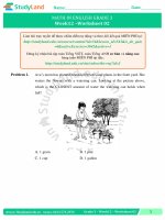 TOÁN TIẾNG ANH LỚP 3 Bài tập Tuần 28 – CƠ BẢN – ĐỀ 1