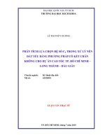 Phân tích lựa chọn hệ số ch trong xử lý nền đất yếu bằng phương pháp cố kết chân không cho dự án cao tốc tp  hồ chí minh long thành   dầu giây  
