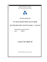 Xây dựng hệ hỗ trợ ra quyết định xếp thời khóa biểu trường đại học   cao đẳng  